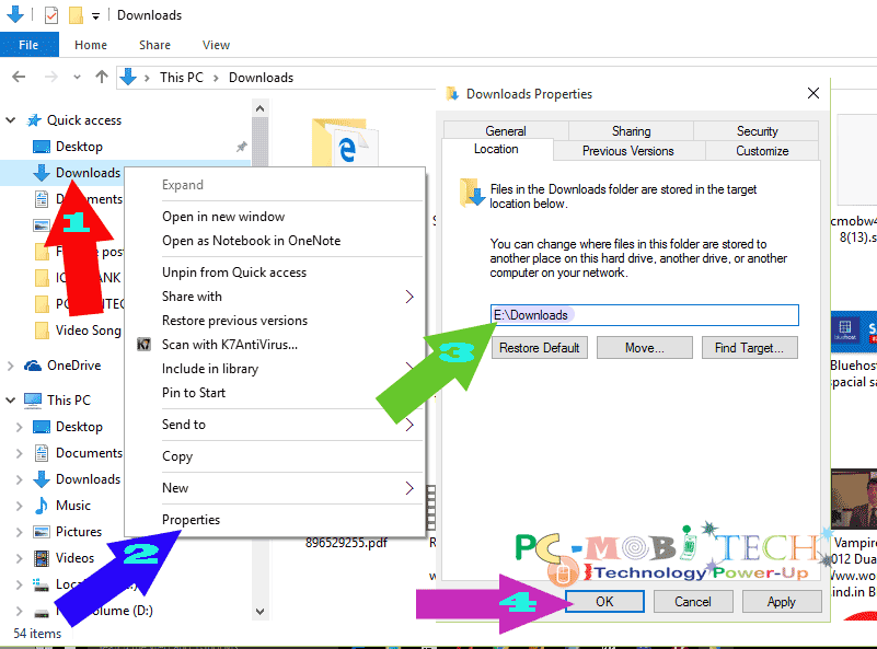 Change default download location mac